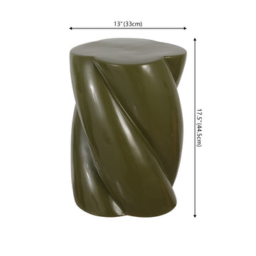 Yves 18" Modern Minimalist Rope Twist Ceramic Indoor-Outdoor Garden Stool